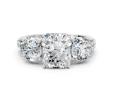 White gold Three-Stone Radiant Cut Diamond Ring with Channel-Set Band and Prong Setting_6