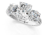 White gold Three-Stone Radiant Cut Diamond Ring with Channel-Set Band and Prong Setting_7
