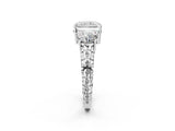 White gold Three-Stone Radiant Cut Diamond Ring with Channel-Set Band and Prong Setting_8