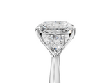 White gold Three-Stone Radiant Cut Diamond Ring with Pear Side Stones in Four-Prong Setting_176