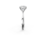 White gold Three-Stone Radiant Cut Diamond Ring with Pear Side Stones in Four-Prong Setting_195