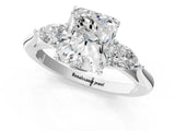White gold Three-Stone Radiant Cut Diamond Ring with Pear  Side Stones in Four-Prong Setting_27
