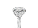 White gold Three-Stone Radiant Cut Diamond Ring with Pear  Side Stones in Four-Prong Setting_73
