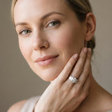 White gold Three-Stone Radiant Cut Diamond Ring with Prong Setting and Classic Band_7