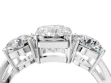 White gold Three-Stone Radiant Cut Diamond Ring with Round Side Stones, Classic Band, and Four-Prong Setting_11