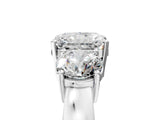 White gold Three-Stone Radiant Cut Diamond Ring with Round Side Stones, Classic Band, and Four-Prong Setting_12