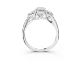 White gold Three-Stone Radiant Cut Diamond Ring with Round with Moissanite side stone Pavé Band and Prong Setting_21