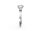 White gold Three-Stone Radiant Cut Diamond Solitaire with Prong Setting and Classic Band_64