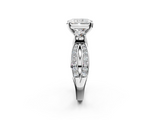 White gold Three-Stone Radiant Cut Diamond Twist Band with Prong Setting_72