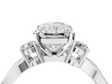 White gold Three-Stone Radiant Cut Diamond Twist Band with Prong Setting_74