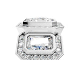 White gold Three-Stone Radiant Cut Halo Pavé Diamond Ring_12