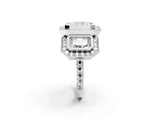 White gold Three-Stone Radiant Cut Halo Pavé Diamond Ring_9