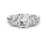 White gold Three-Stone Radiant Cut Solitaire Ring with Prong Setting on a Classic Band_95