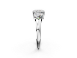 White gold Three-Stone Radiant Cut Solitaire Ring with Prong Setting on a Classic Band_97