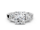 White gold Three-Stone Radiant Cut Solitaire Ring with Prong Setting_3