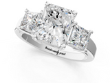 White gold Three-Stone Radiant Cut Solitaire Ring with Prong Setting_4