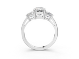 White gold Three-Stone Radiant Cut Solitaire Ring with Prong Setting_6