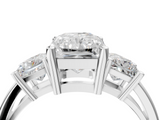 White gold Three-Stone Radiant Cut Solitaire Ring with Prong Setting_7