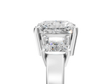 White gold Three-Stone Radiant Cut Solitaire Ring with Prong Setting_8