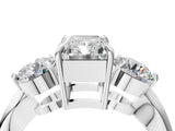 White gold Three-Stone Radiant Diamond Channel Set Engagement Ring with Prong Setting_15