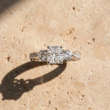 White gold Three-Stone Radiant Diamond Channel Set Engagement Ring with Prong Setting_6