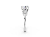 White gold Three-Stone Radiant Diamond Engagement Ring with Prong Setting on a Classic Band_5