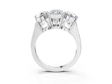 White gold Three-Stone Radiant Diamond Engagement Ring with Prong Setting on a Classic Band_6
