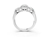 White gold Three-Stone Radiant and Princess Cut Diamond Ring with Channel Band and Four-Prong Setting_31