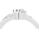 White gold Three-Stone Round Blue Sapphire Leaf Bypass Ring with Bezel Setting_10