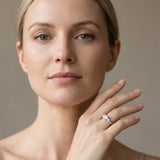 White gold Three-Stone Round Brilliant Channel Set Diamond Ring with Bar Prong Setting_29