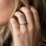 White gold Three-Stone Round Brilliant Channel Set Diamond Ring with Bar Prong Setting_30