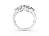 White gold Three-Stone Round Brilliant Cut Solitaire Ring with Prong Setting on a Classic Band 3