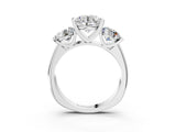 White gold Three-Stone Round Brilliant Diamond Ring with Channel Setting and White Gold Band_17