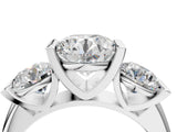 White gold Three-Stone Round Brilliant Diamond Ring with Channel Setting and White Gold Band_18