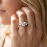White gold Three-Stone Round Brilliant Diamond Ring with Channel Setting and White Gold Band_29