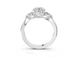 White gold Three-Stone Round Brilliant Diamond Solitaire Ring with Tapered Band and Four-Prong Setting_71