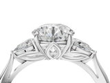 White gold Three-Stone Round Brilliant Diamond Solitaire Ring with Tapered Band and Four-Prong Setting_72