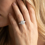 White gold Three-Stone Round Brilliant Diamond Solitaire Ring with Tapered Band and Four-Prong Setting_82