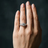 White gold Three-Stone Round Brilliant Diamond Trellis Ring with Comfort Fit Band_22