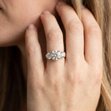 White gold Three-Stone Round Brilliant Diamond Trellis Ring with Comfort Fit Band_24