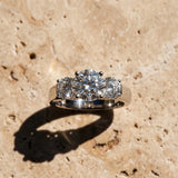 White gold Three-Stone Round Brilliant Diamond Trellis Ring with Comfort Fit Band_25