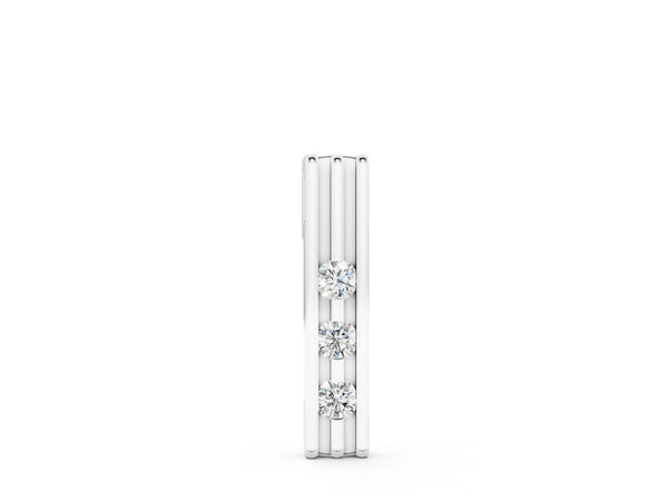 White gold Three-Stone Round Channel Set Pendant