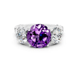 White gold Three-Stone Round Cut Amethyst Braided Band Ring with Four-Prong Setting_12