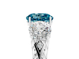 White gold Three-Stone Round Cut Blue Topaz Braided Band Ring with Four-Prong Setting_17