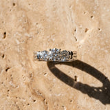 White gold Three-Stone Round Cut Channel Set Diamond Ring with Four-Prong Setting_30
