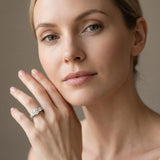 White gold Three-Stone Round Cut Channel-Set Diamond Ring with Prong Setting_17