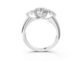 White gold Three-Stone Round Cut Cut Diamond Ring with Trillion Side Stones and Four-Prong Setting_18