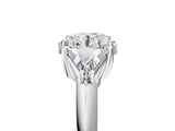 White gold Three-Stone Round Cut Cut Diamond Ring with Trillion Side Stones and Four-Prong Setting_20