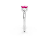 White gold Three-Stone Round Cut Cut Diamond Ring with Trillion Side Stones and Four-Prong Setting_2