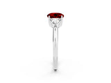 White gold Three-Stone Round Cut Cut Diamond Ring with Trillion Side Stones and Four-Prong Setting_2